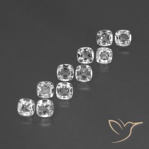 Gemme di Topazio Bianco trasparente naturale da 4.51 ct, Cuscino, VVS-VS
