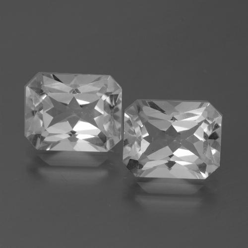 Topazio naturale bianco da 7,43 ct, taglio smeraldo, VVS