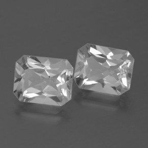 Topazio naturale bianco da 7,43 ct, taglio smeraldo, VVS