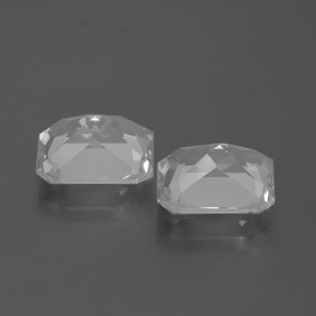 Topazio naturale bianco da 7,43 ct, taglio smeraldo, VVS
