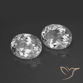 Gemme di Topazio Bianco trasparente naturale da 7.09 ct, Ovale, VVS-VS