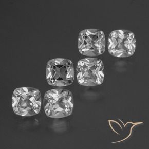 Gemme di Topazio Bianco trasparente naturale da 3.06 ct, Cuscino, VVS-VS