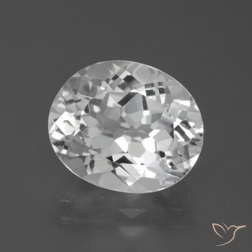 5.63ct Naturale Bianco Topazio, Ovale, VVS-VS