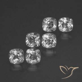Gemme di Topazio Bianco trasparente naturale da 3.33 ct, Cuscino, VVS-VS