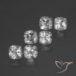 Gemme di Topazio Bianco trasparente naturale da 3.29 ct, Cuscino, VVS-VS