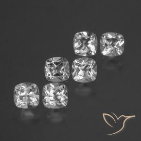 Gemme di Topazio Bianco trasparente naturale da 3.11 ct, Cuscino, VVS-VS