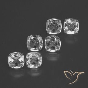 Gemme di Topazio Bianco trasparente naturale da 2.60 ct, Cuscino, VVS-VS