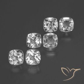 Gemme di Topazio Bianco trasparente naturale da 2.81 ct, Cuscino, VVS-VS