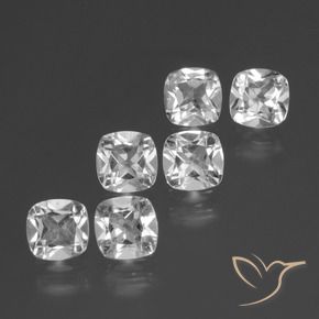 Gemme di Topazio Bianco trasparente naturale da 2.86 ct, Cuscino, VVS-VS