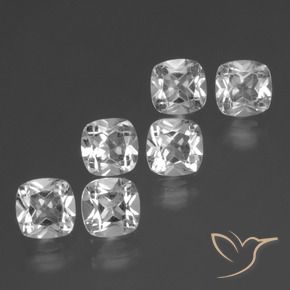 Gemme di Topazio Bianco trasparente naturale da 2.95 ct, Cuscino, VVS-VS