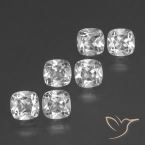 Gemme di Topazio Bianco trasparente naturale da 2.96 ct, Cuscino, VVS-VS