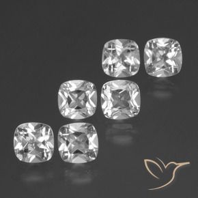 Gemme di Topazio Bianco trasparente naturale da 3.08 ct, Cuscino, VVS-VS