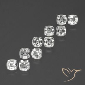 Gemme di Topazio Bianco trasparente naturale da 4.47 ct, Cuscino, VVS-VS
