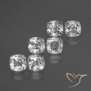 Topazio naturale bianco da 3,03 ct, taglio a cuscino, VVS-VS