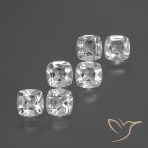 Gemme di Topazio Bianco trasparente naturale da 3.15 ct, Cuscino, VVS-VS