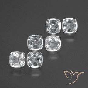 Gemme di Topazio Bianco naturale da 3.09 ct, Cuscino, VVS-VS