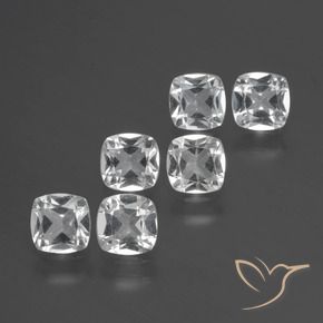 Gemme di Topazio Bianco trasparente naturale da 3.15 ct, Cuscino, VVS-VS