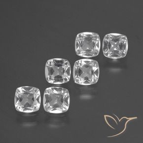 Gemme di Topazio Bianco trasparente naturale da 3.04 ct, Cuscino, VVS-VS