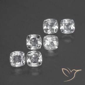 Gemme di Topazio Bianco trasparente naturale da 2.71 ct, Cuscino, VVS-VS