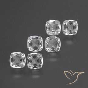 Gemme di Topazio Bianco trasparente naturale da 3.06 ct, Cuscino, VVS-VS