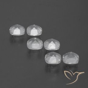 Gemme di Topazio Bianco trasparente naturale da 3.12 ct, Cuscino, VVS-VS