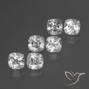 Gemme di Topazio Bianco trasparente naturale da 3.04 ct, Cuscino, VVS-VS