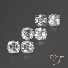 Gemme di Topazio Bianco trasparente naturale da 2.84 ct, Cuscino, VVS-VS