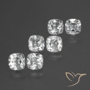 Gemme di Topazio Bianco trasparente naturale da 3.03 ct, Cuscino, VVS-VS