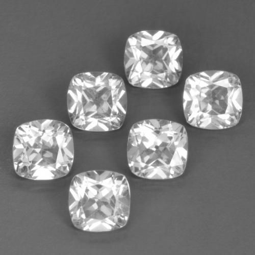 Topazio naturale bianco da 3,38 ct, taglio a cuscino, VVS-VS