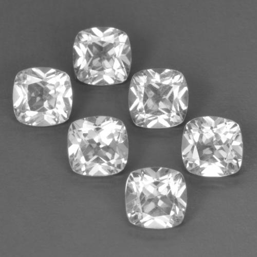 Topazio naturale bianco da 3,38 ct, taglio a cuscino, VVS-VS