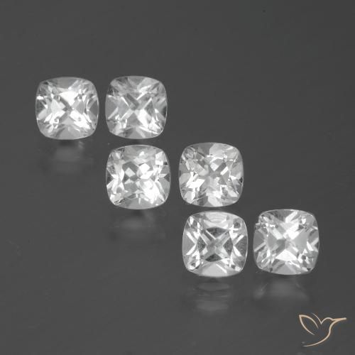 Gemme di Topazio Bianco naturale da 2.64 ct, Taglio a cuscino, VVS-VS