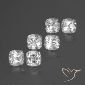 Gemme di Topazio Bianco naturale da 2.64 ct, Taglio a cuscino, VVS-VS