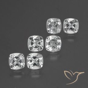 Gemme di Topazio Bianco trasparente naturale da 2.78 ct, Cuscino, VVS-VS