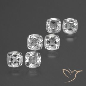 Gemme di Topazio Bianco trasparente naturale da 2.95 ct, Cuscino, VVS-VS
