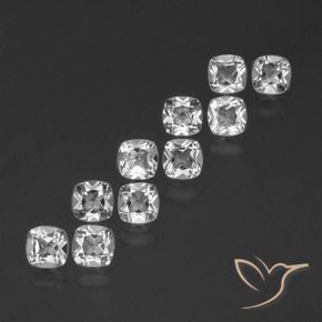Gemme di Topazio Bianco trasparente naturale da 4.63 ct, Cuscino, VVS-VS
