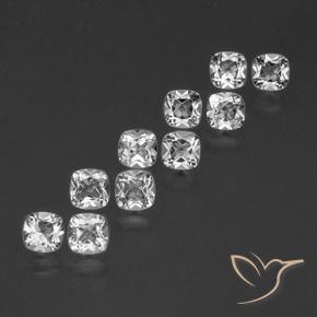 Gemme di Topazio Bianco trasparente naturale da 4.77 ct, Cuscino, VVS-VS