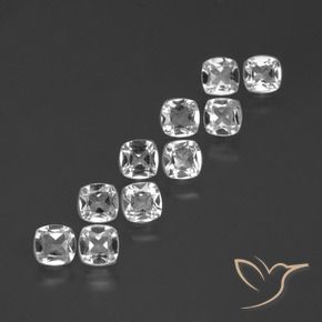 Gemme di Topazio Bianco trasparente naturale da 4.83 ct, Cuscino, VVS-VS