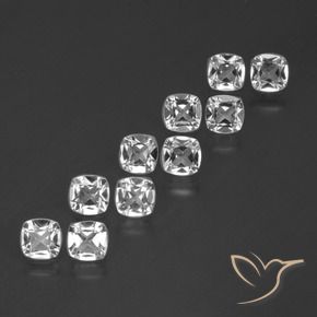Gemme di Topazio Bianco trasparente naturale da 4.60 ct, Cuscino, VVS-VS