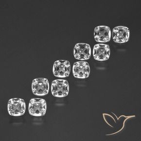 Gemme di Topazio Bianco trasparente naturale da 4.50 ct, Cuscino, VVS-VS