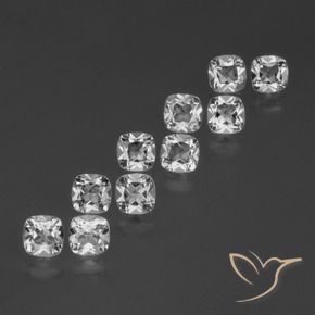 Gemme di Topazio Bianco trasparente naturale da 4.78 ct, Cuscino, VVS-VS