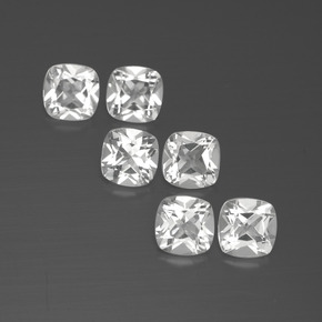 Topazio naturale bianco da 2,95 ct, taglio a cuscino, VVS-VS