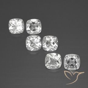 Gemme di Topazio Bianco naturale da 3.15 ct, Cuscino, VVS-VS