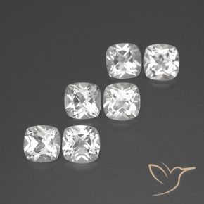 Gemme di Topazio Bianco naturale da 3.22 ct, Cuscino, VVS-VS