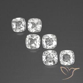 Gemme di Topazio Bianco naturale da 3.21 ct, Cuscino, VVS-VS