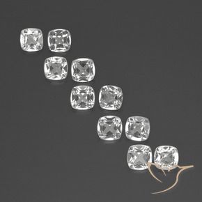 Gemme di Topazio Bianco naturale da 4.43 ct, Cuscino, VVS-VS