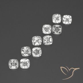 Gemme di Topazio Bianco naturale da 4.78 ct, Cuscino, VVS-VS