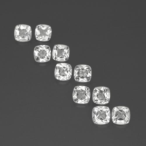 Topazio naturale bianco da 4,80 ct, taglio a cuscino, VVS-VS