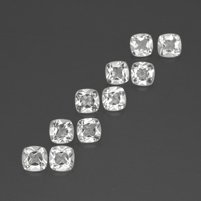 Topazio naturale bianco da 4,80 ct, taglio a cuscino, VVS-VS