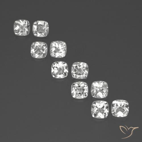 4.93ctw Naturale Bianco Topazio, Cuscino, VVS-VS