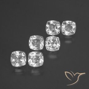 Gemme di Topazio Bianco naturale da 3.19 ct, Cuscino, VVS-VS